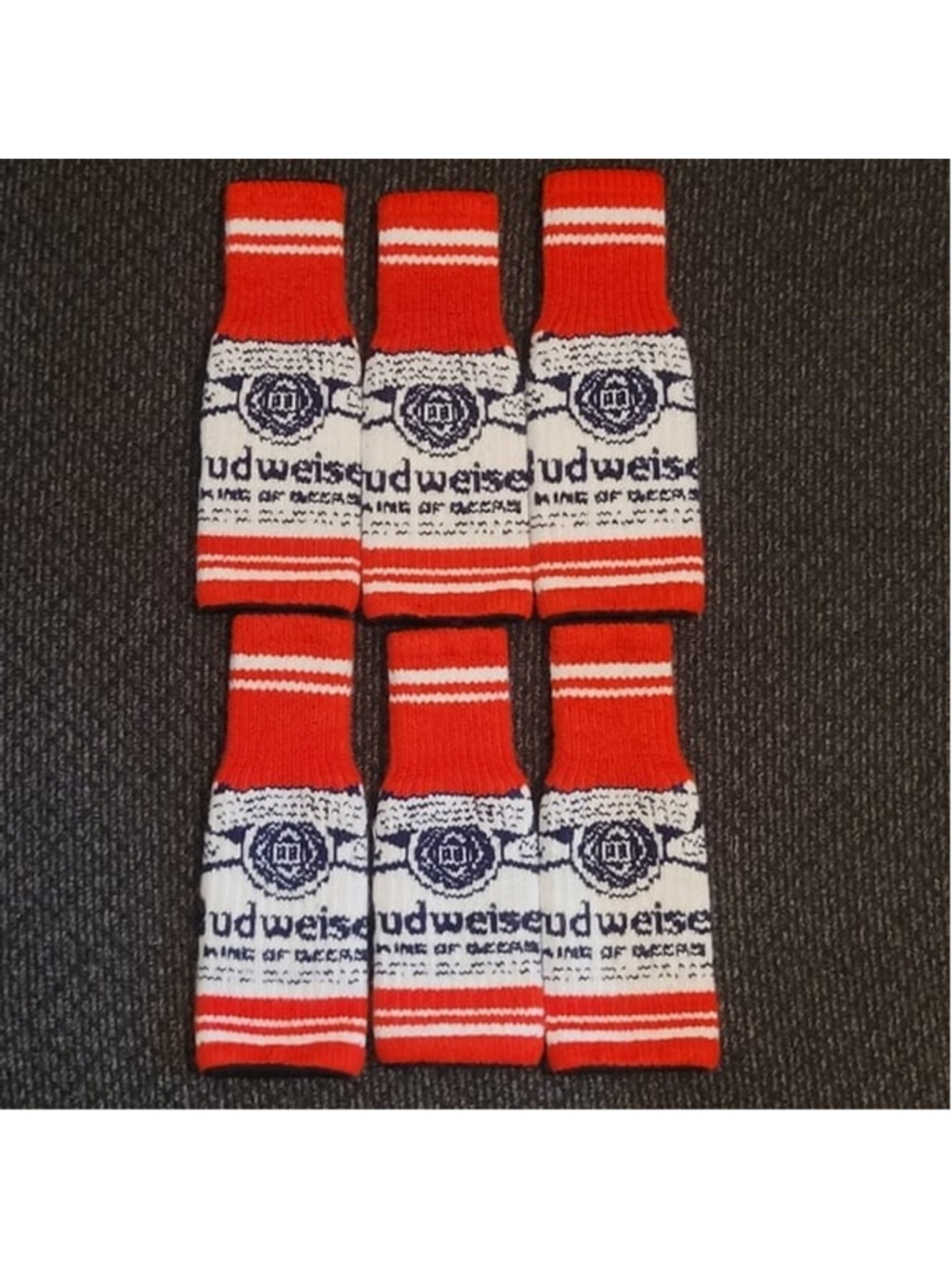 Budweiser 6 Pack Knit Beer Koozie Sweaters For Bottles NWOT